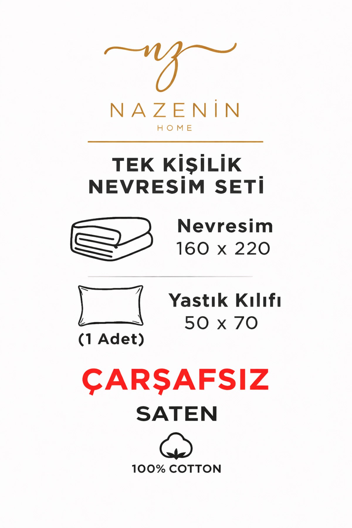 Saten %100 Pamuk Nevresim Seti Margit