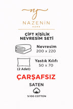 Saten %100 Pamuk Nevresim Seti Liselotte | Çarşafsız