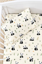 Panda %100 Pamuk Ranforce Bebek Lastikli Çarşaf Seti