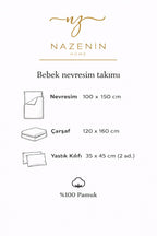 Müslin Bebek Nevresim Takımı %100 Pamuk ( 2 Kat )