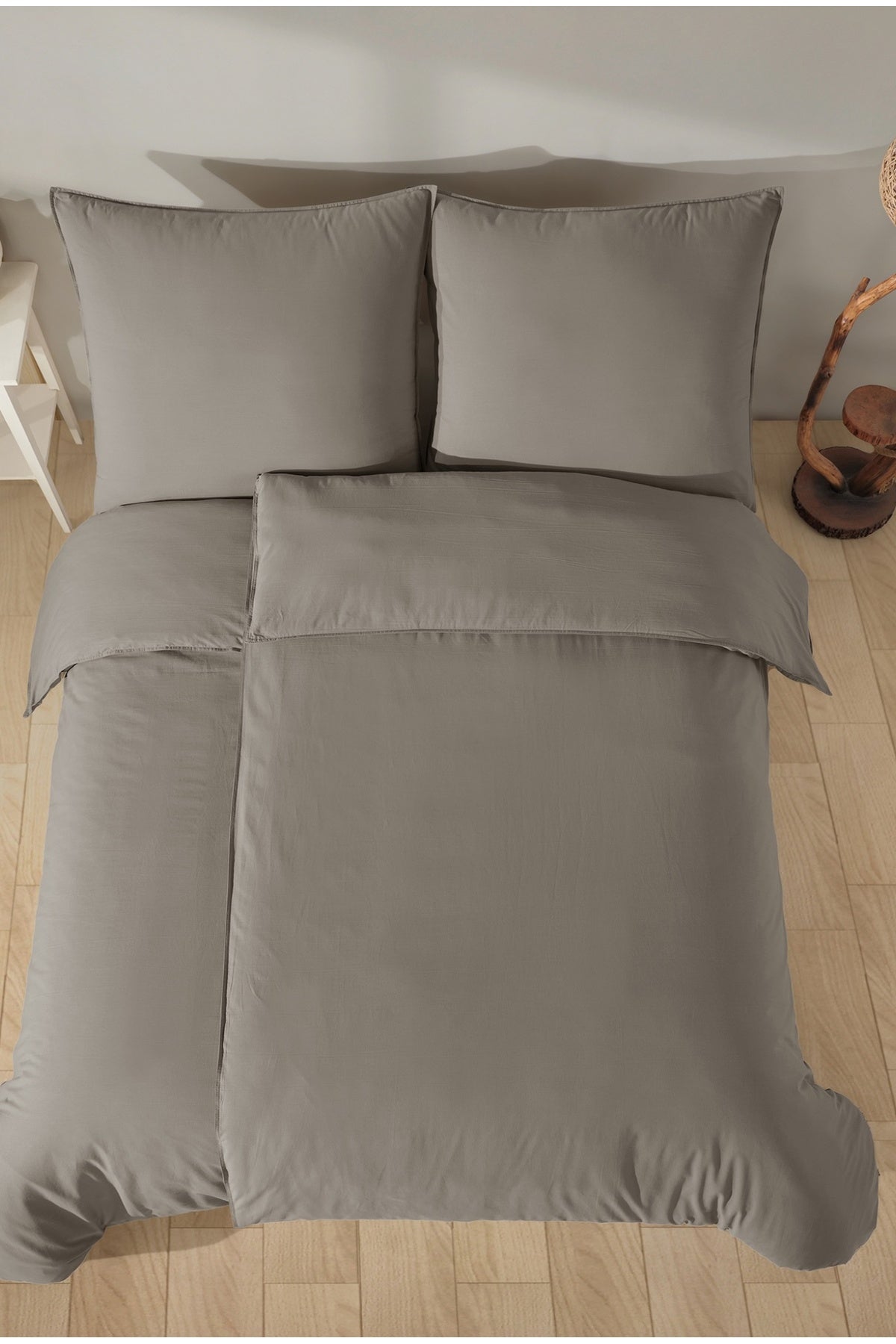 Yıkanmış Doğal Pamuk Nevresim Takımı | Washed Cotton | %100 Pamuk | ( Çarşaflı )