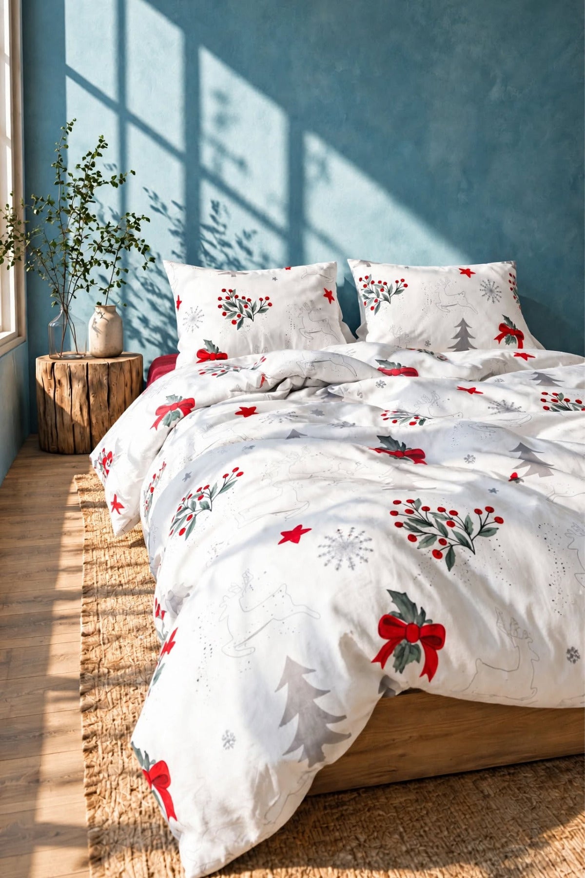 %100 Pamuk Lovely Christmas Ranforce Nevresim Takımı | Yılbaşı Temalı Desenli