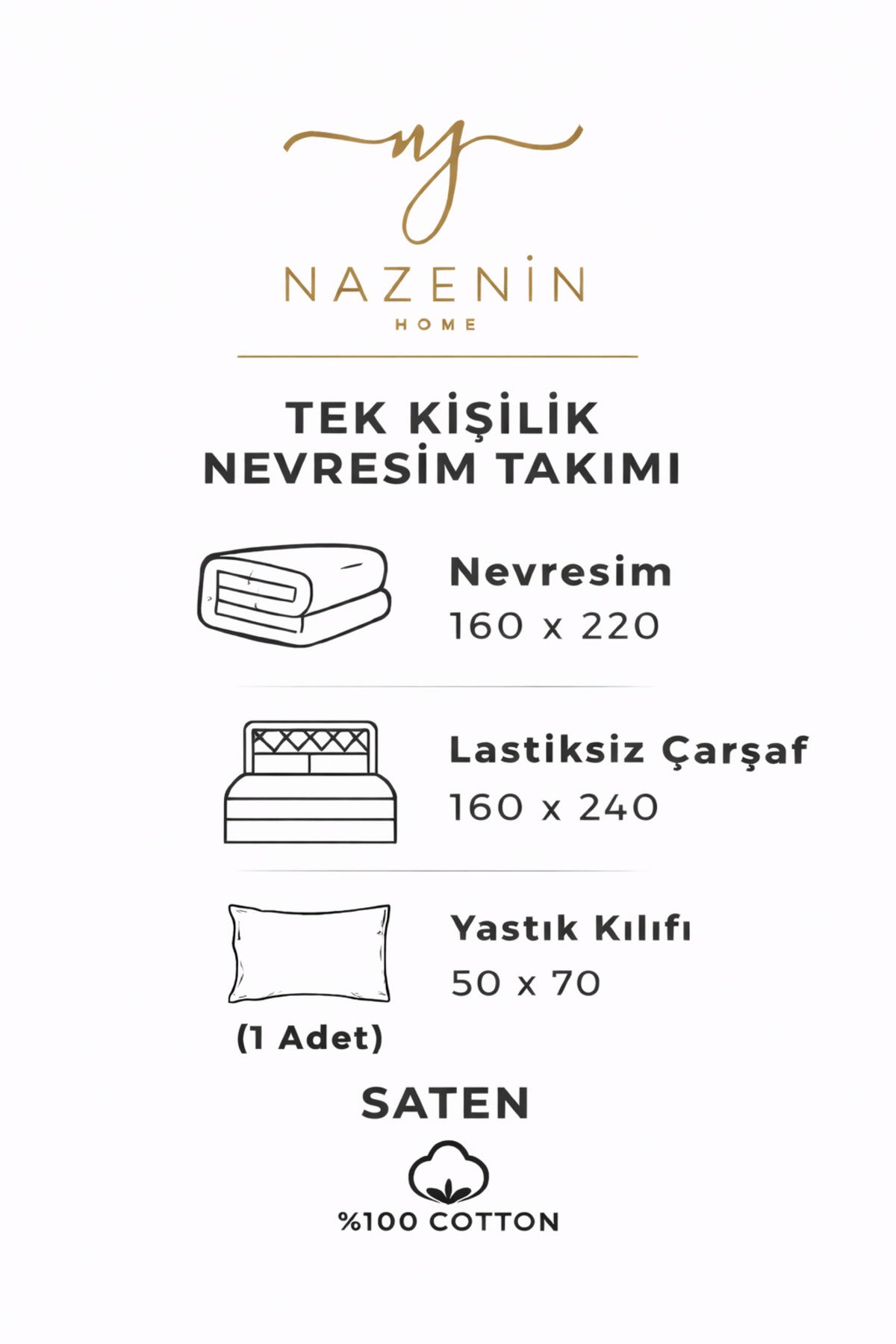 Saten %100 Pamuk Nevresim Takımı Margit