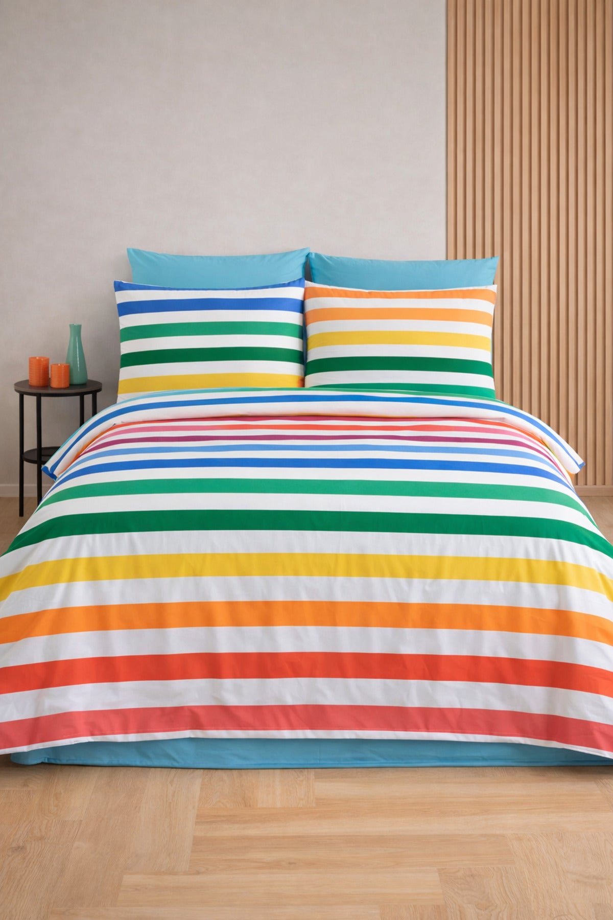 Ranforce Rainbow %100 Pamuk Nevresim Takımı | Çarşaflı