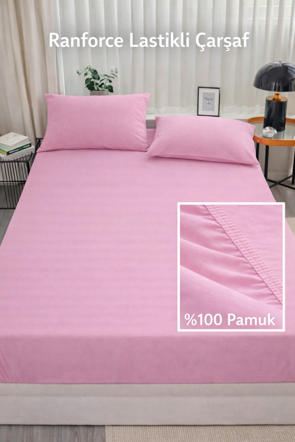 Ranforce %100 Pamuk Lastikli Fitted Çarşaf Seti | Yastık Kılıflı — Barkod 8682856027893