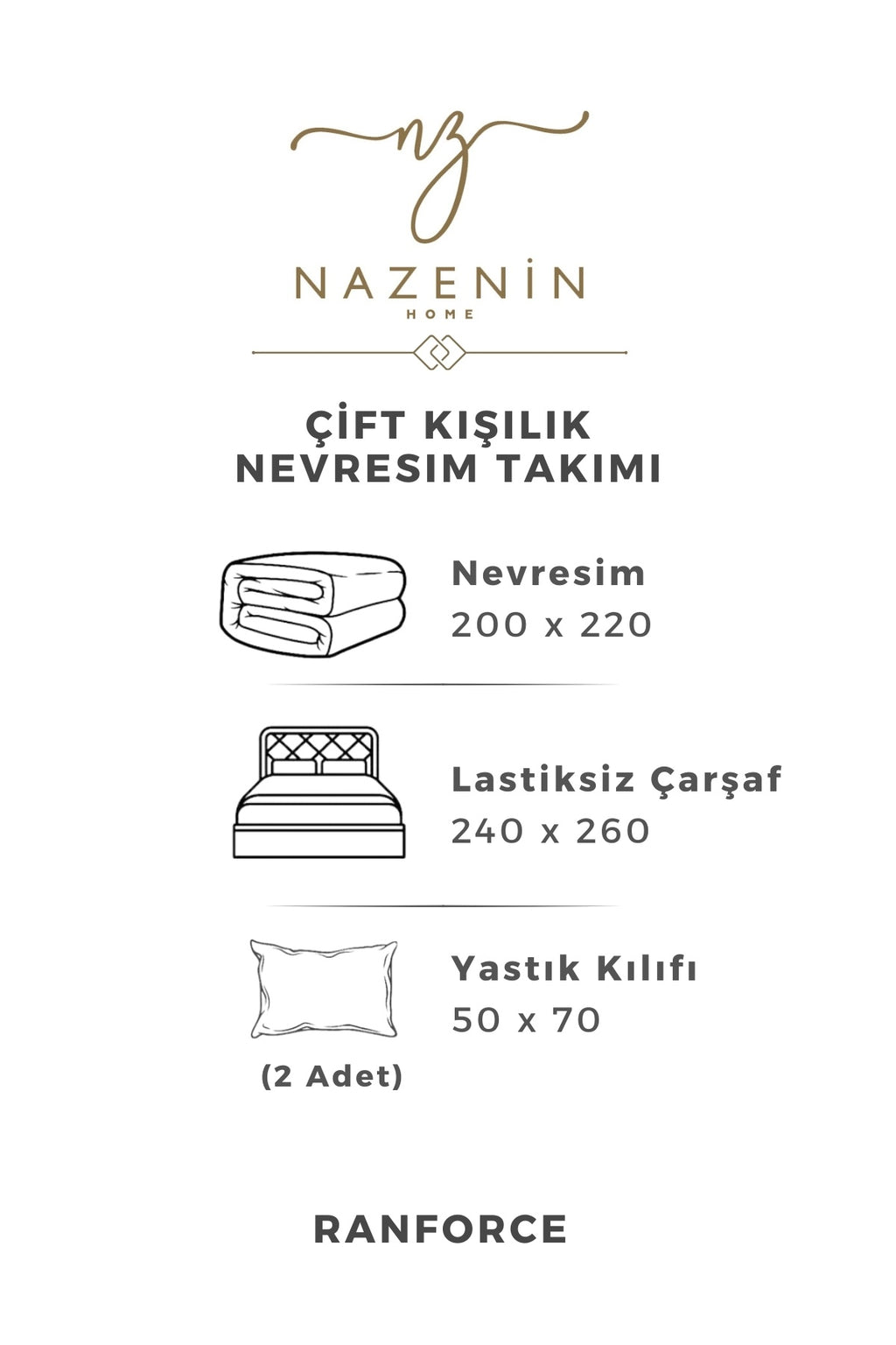 Ranforce Vanda %100 Pamuk Nevresim Takımı | Çarşaflı