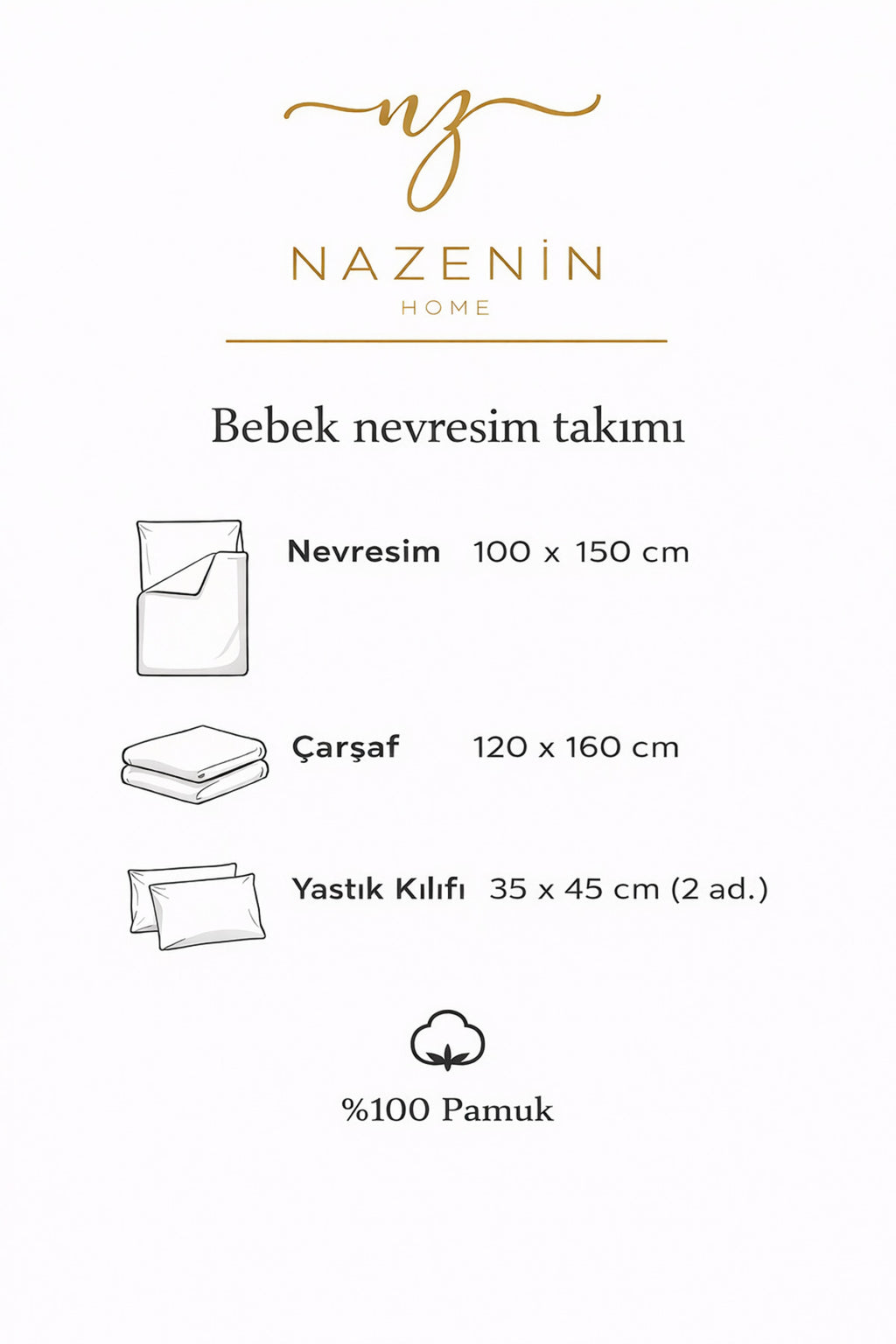 Müslin Bebek Nevresim Takımı %100 Pamuk ( 2 Kat )