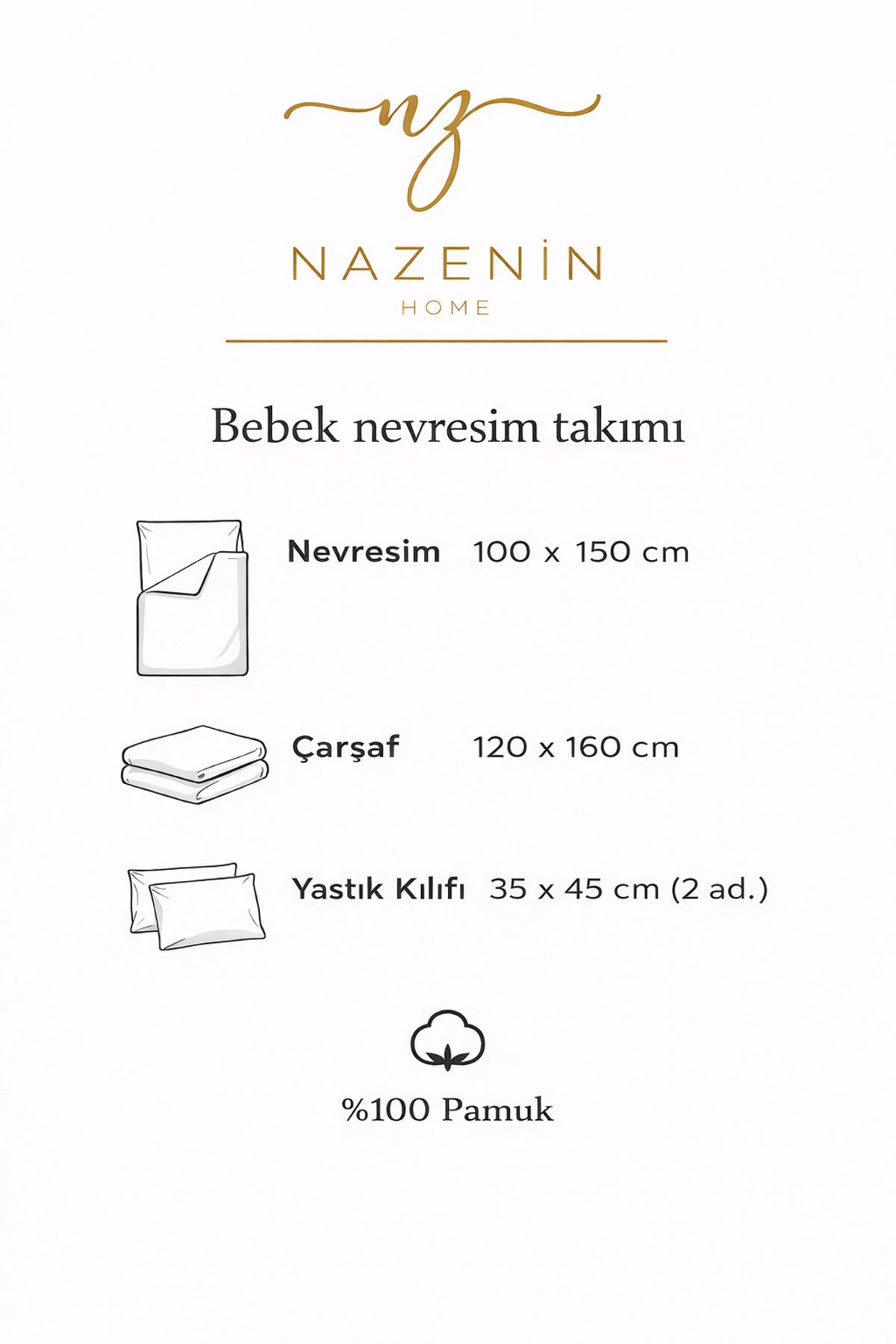 Müslin Bebek Nevresim Takımı %100 Pamuk ( 2 Kat )