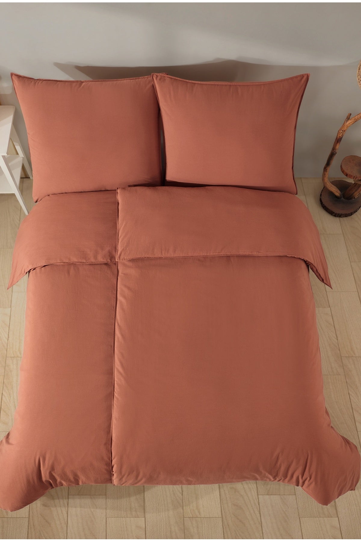 Yıkanmış Doğal Pamuk Nevresim Takımı | Washed Cotton | %100 Pamuk | ( Çarşaflı )