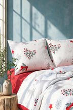 %100 Pamuk Lovely Christmas Ranforce Nevresim Takımı | Yılbaşı Temalı Desenli