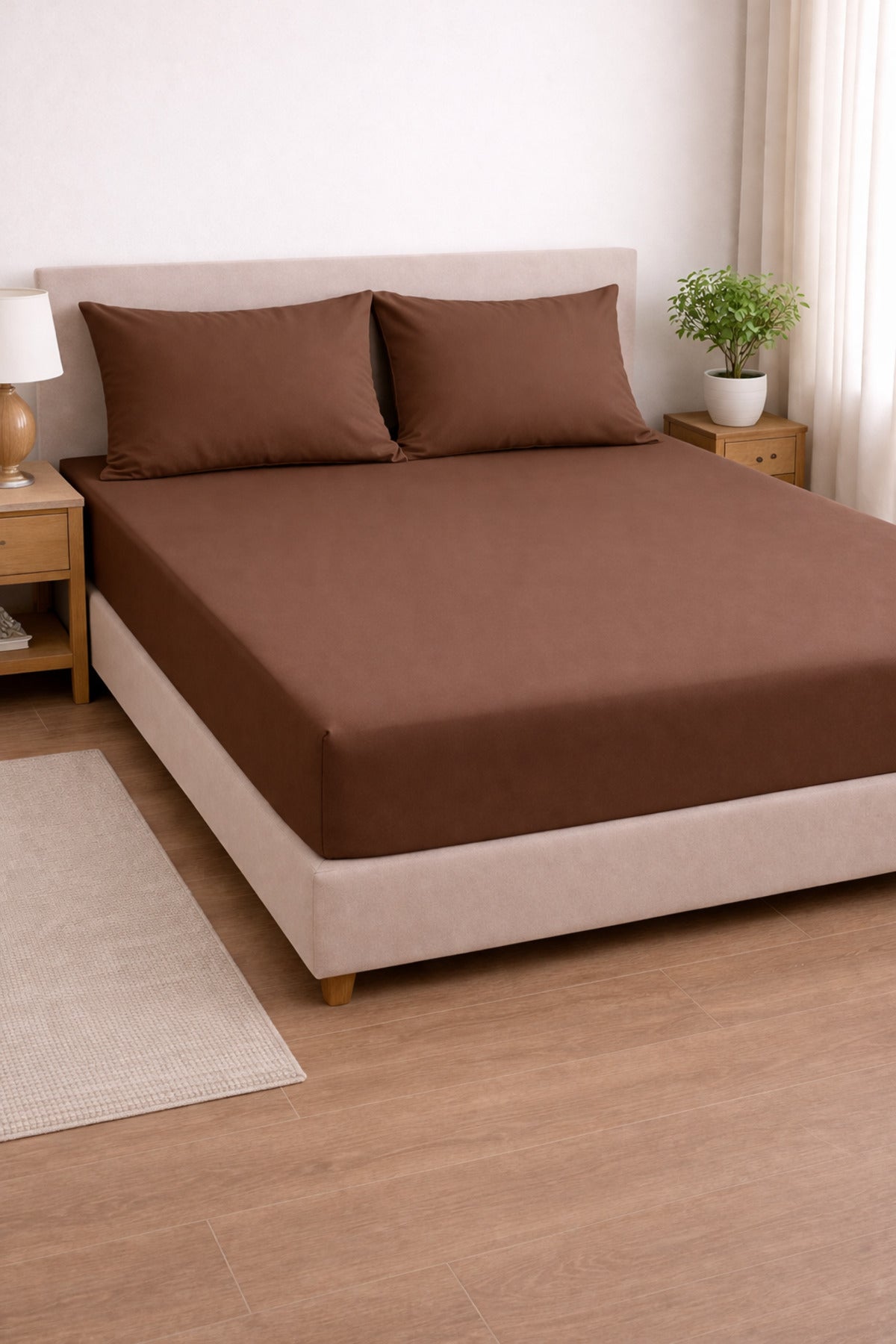 Saten %100 Pamuk 210 TC | 82 Tel Lastikli Fitted Çarşaf Seti | Yastık Kılıflı | Tek ve — Barkod 8682856035591