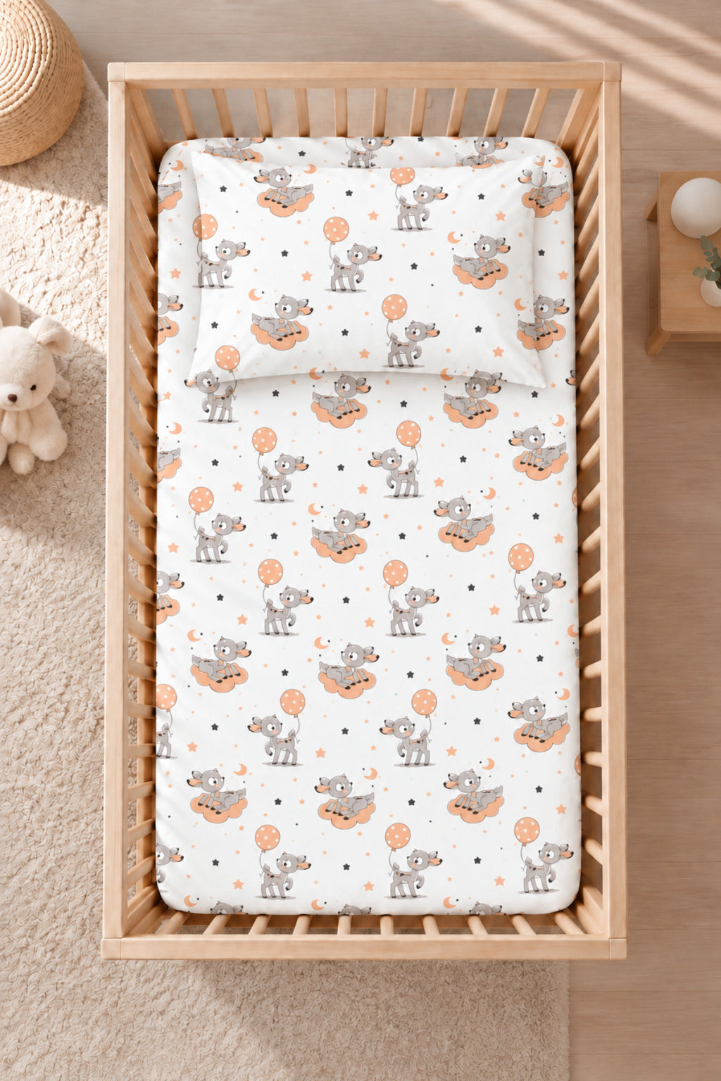 Bambi %100 Pamuk Ranforce Bebek Lastikli Çarşaf Seti