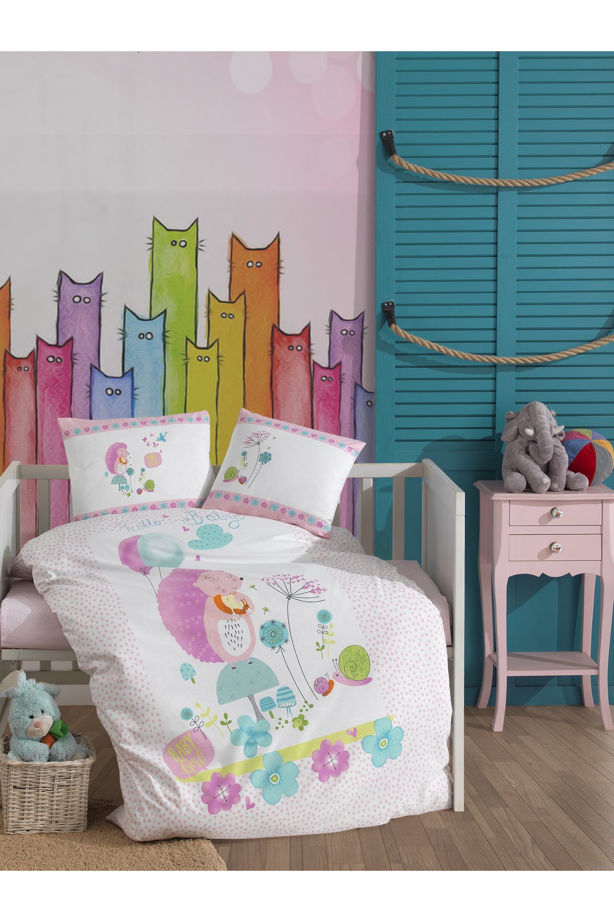 Hello Baby %100 Pamuk Ranforce Bebek Nevresim Takımı