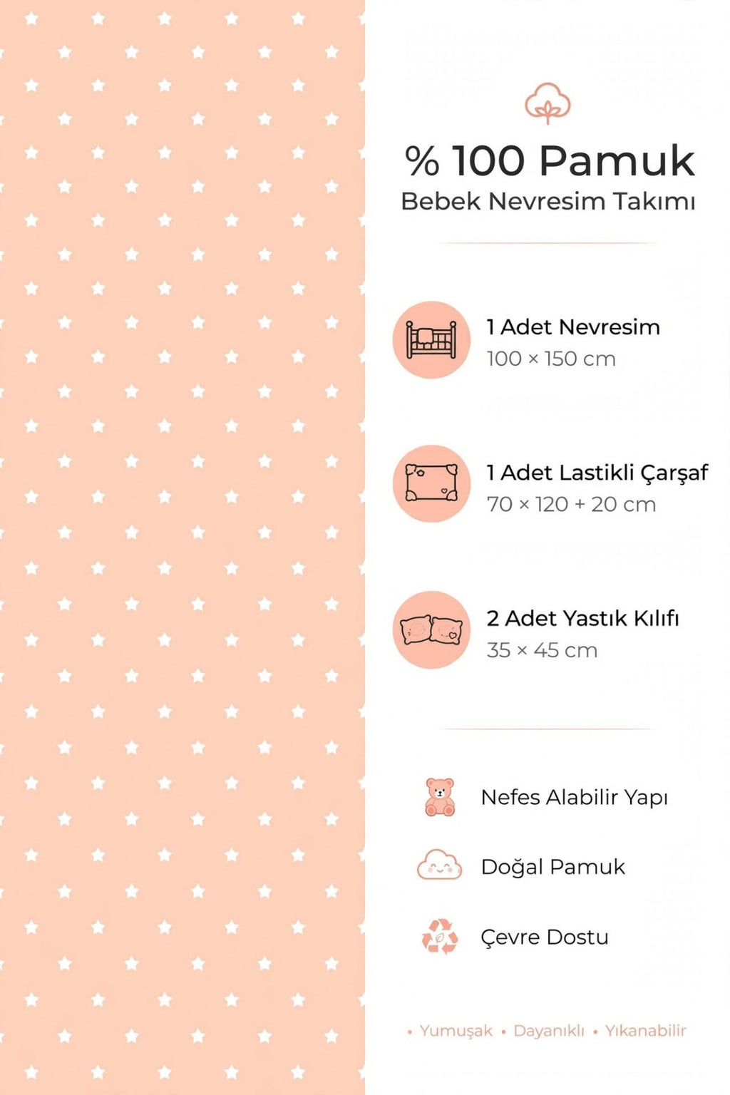 Bambi %100 Pamuk Ranforce Bebek Nevresim Takımı