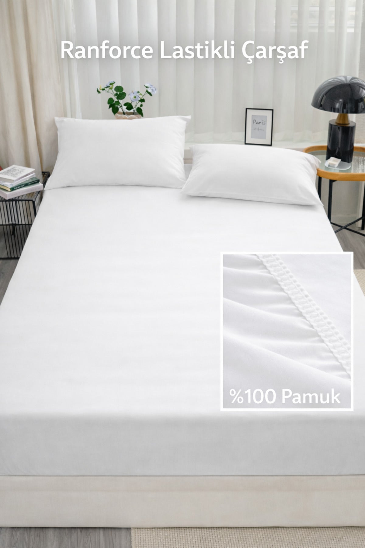 Ranforce %100 Pamuk Lastikli Fitted Çarşaf Seti | Yastık Kılıflı