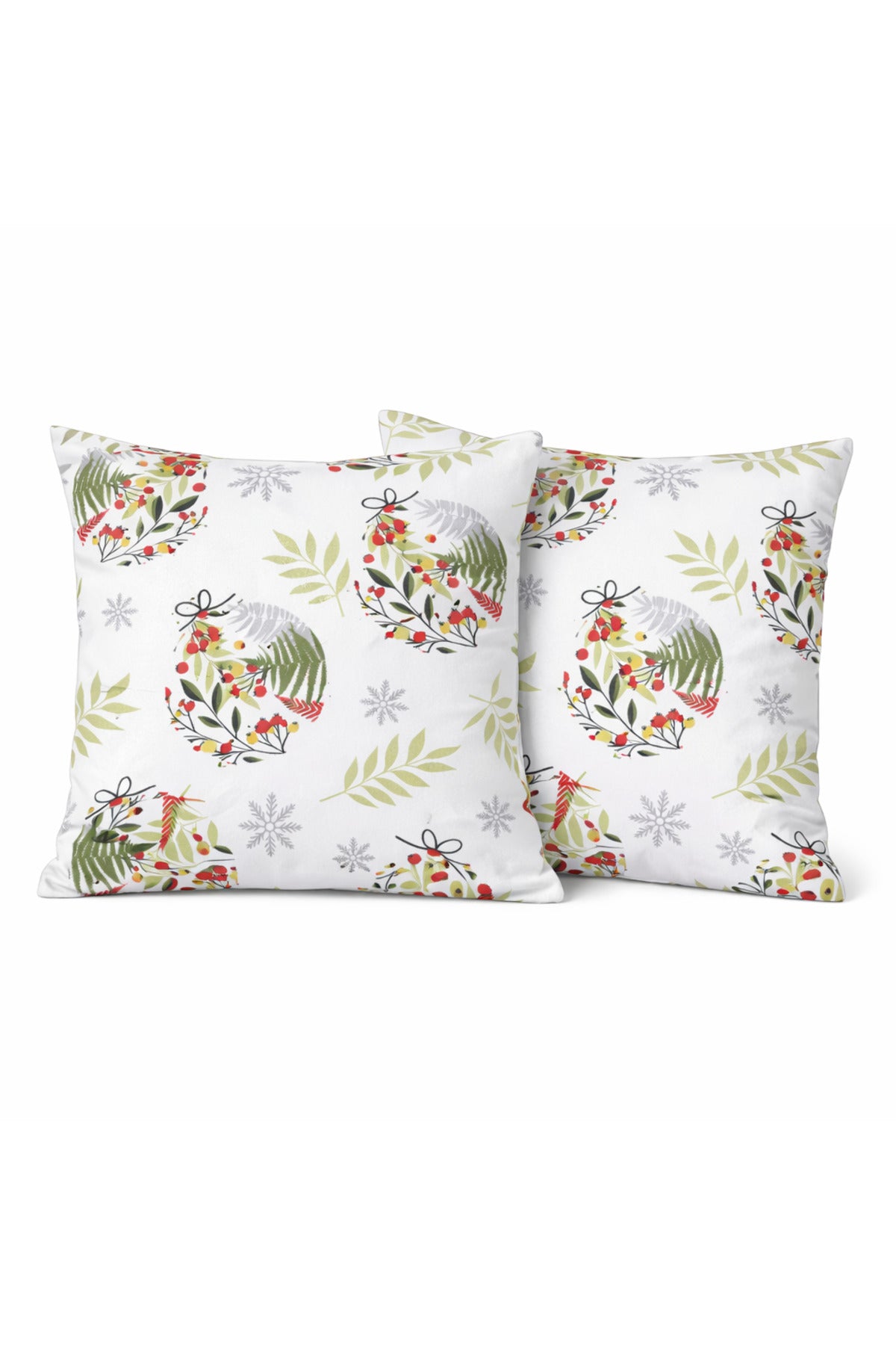 Dekoratif Kırlent % 100 Pamuk Flanel Pazen Christmas Green