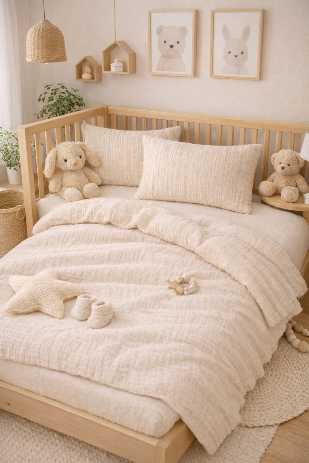 Müslin Bebek Nevresim Takımı %100 Pamuk ( 2 Kat )