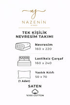 Saten %100 Pamuk Nevresim Takımı Düz Renk