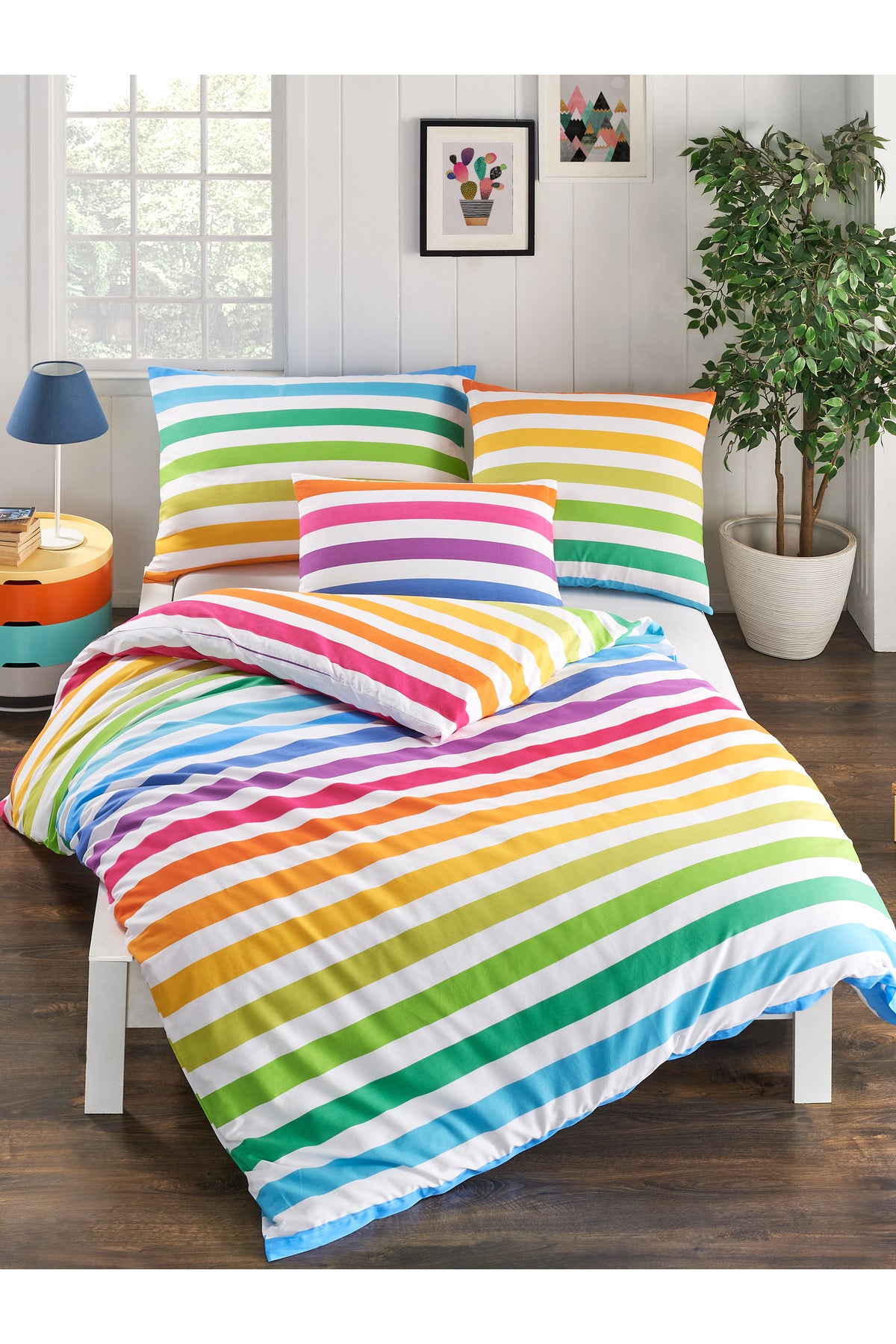 Ranforce Rainbow %100 Pamuk Nevresim Takımı | Çarşaflı