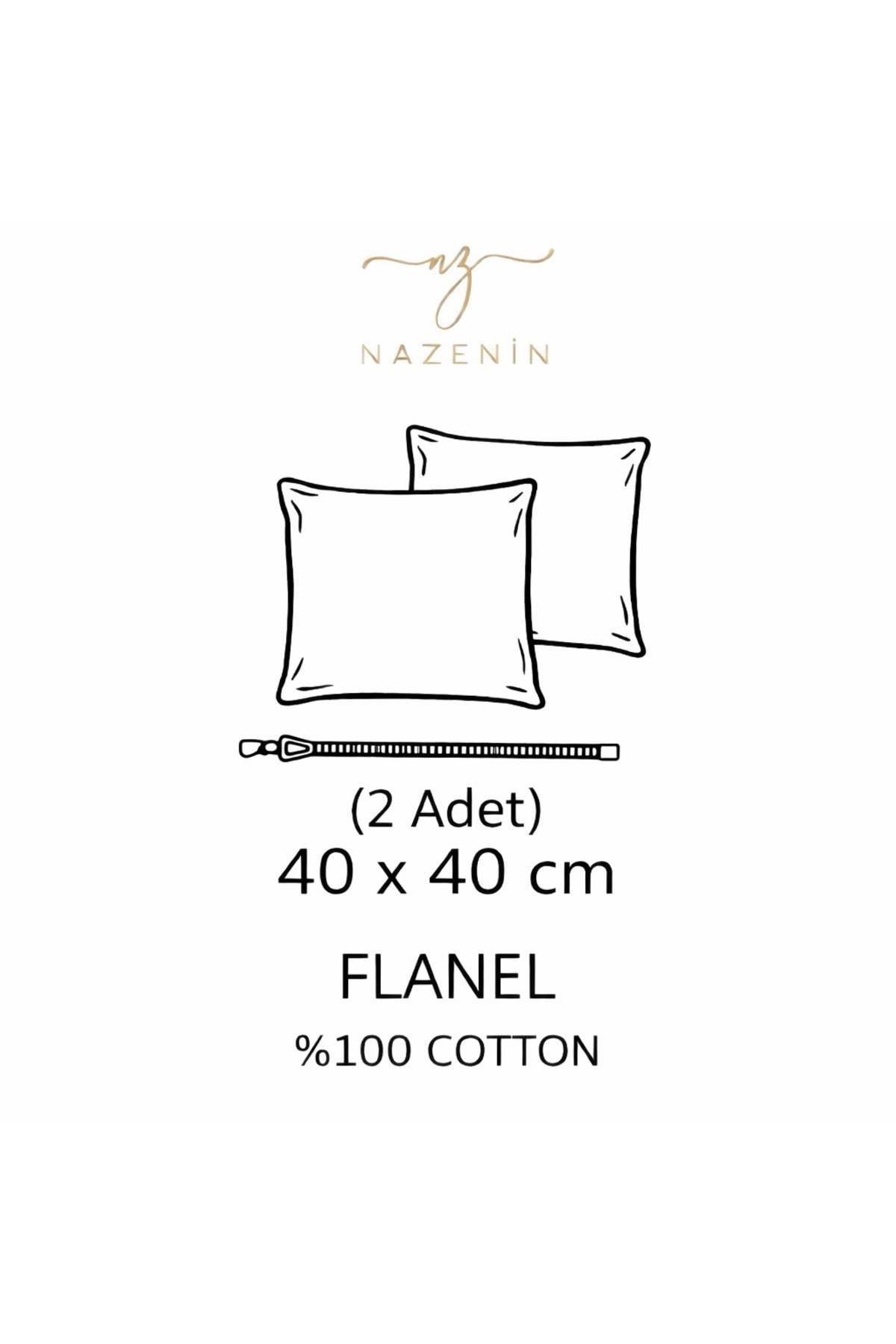 Dekoratif Kırlent % 100 Pamuk Flanel Pazen Elicia