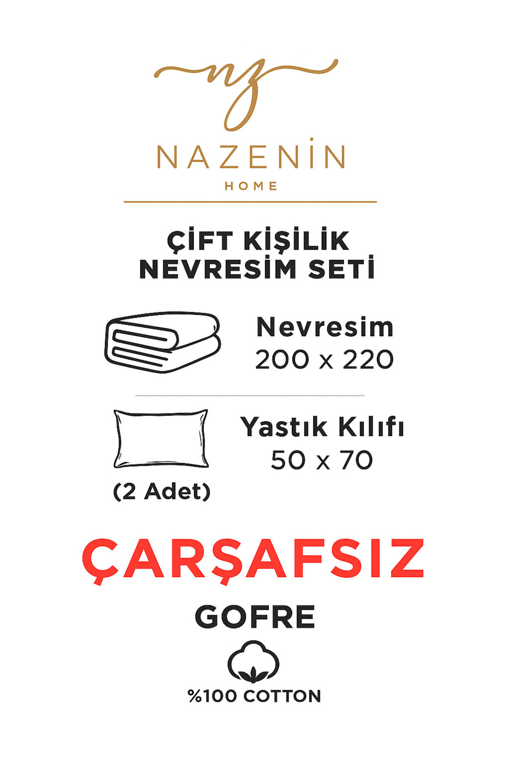 Gofre % 100 Pamuk Nevresim Seti Tropical