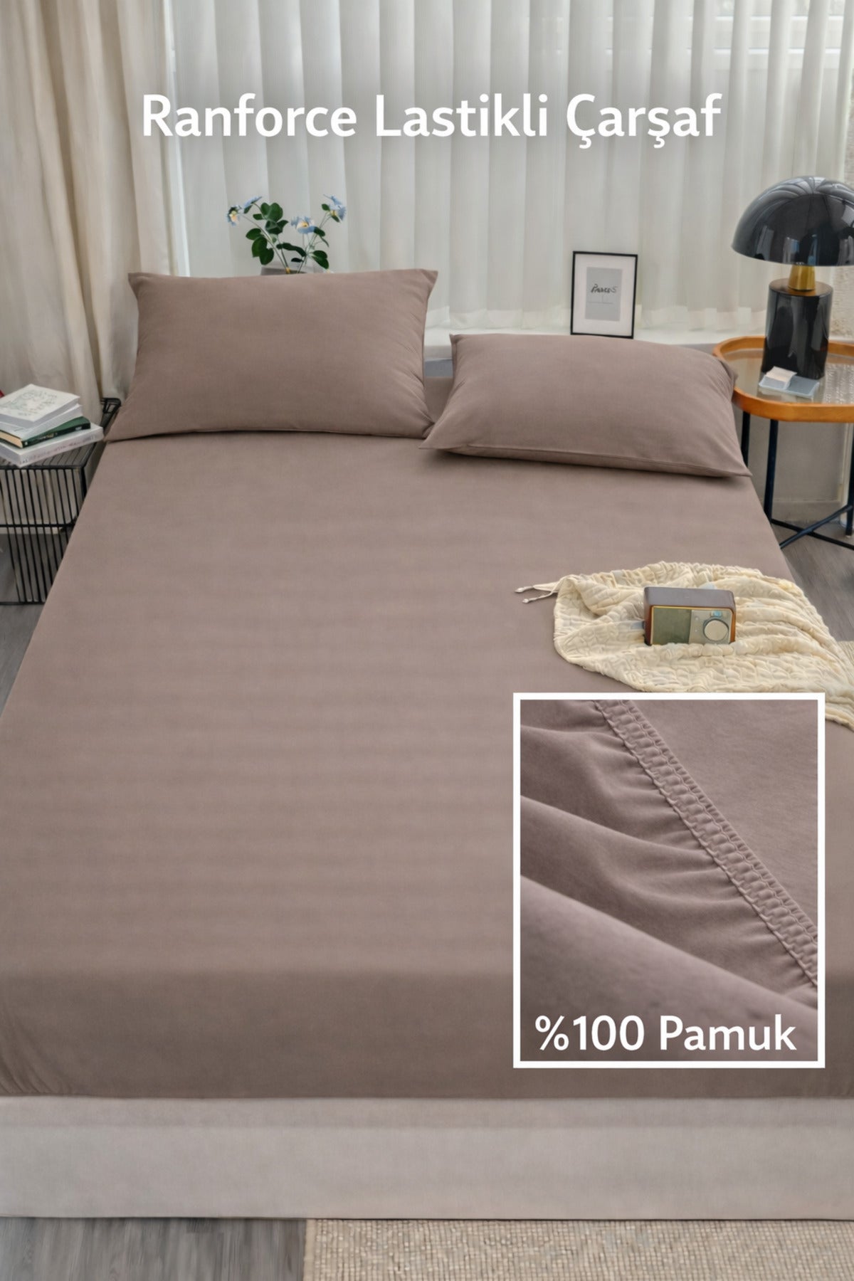 Ranforce %100 Pamuk Lastikli Fitted Çarşaf Seti | Yastık Kılıflı