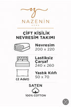 Saten %100 Pamuk Nevresim Takımı Olivia | Çarşaflı