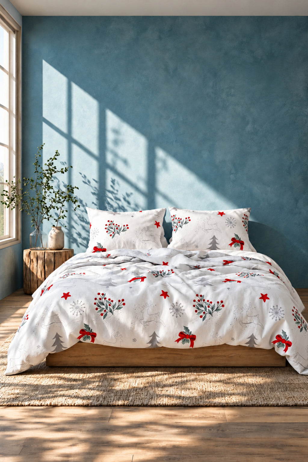 %100 Pamuk Lovely Christmas Ranforce Nevresim Takımı | Yılbaşı Temalı Desenli