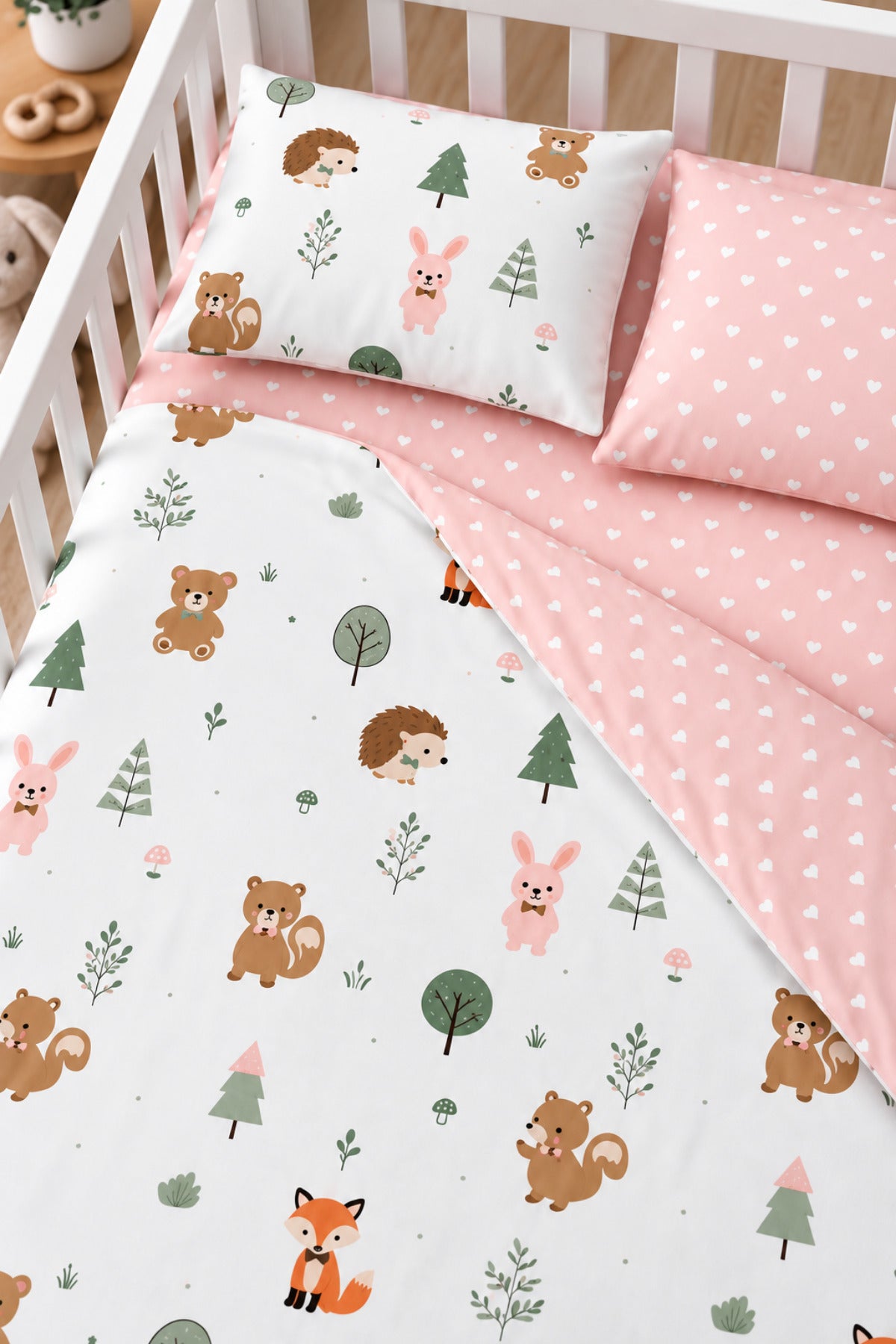 Pretty Animals %100 Pamuk Ranforce Bebek Nevresim Takımı