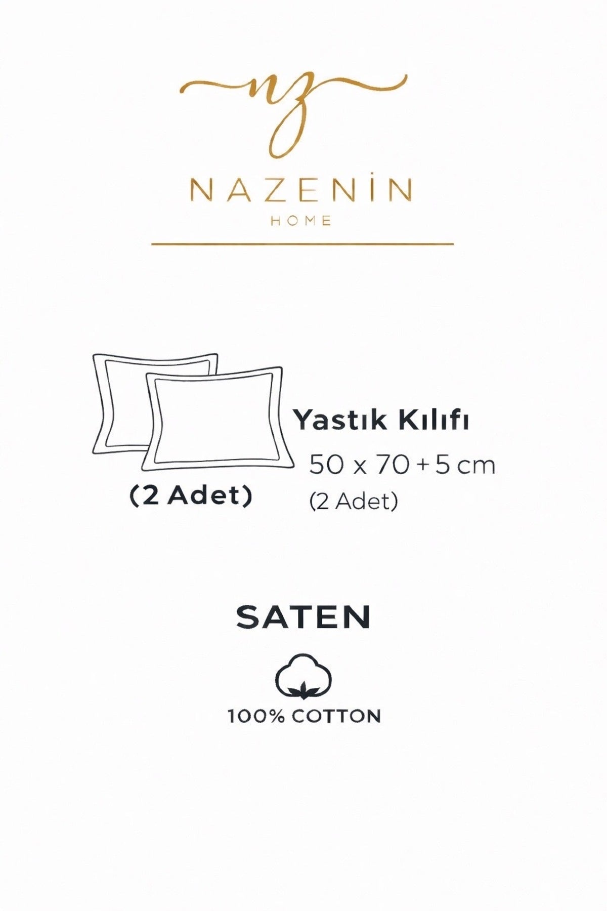 Saten %100 Pamuk Oxford Yastık Kılıfı Çizgili Saten