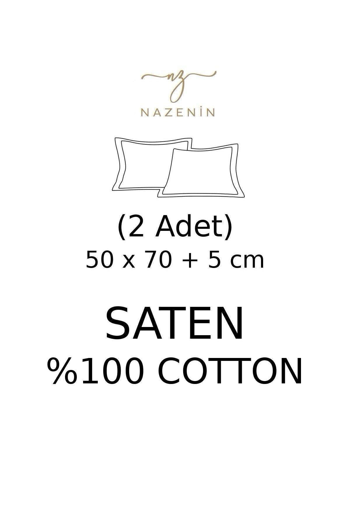 Kareli Saten %100 Pamuk Oxford Yastık Kılıfı